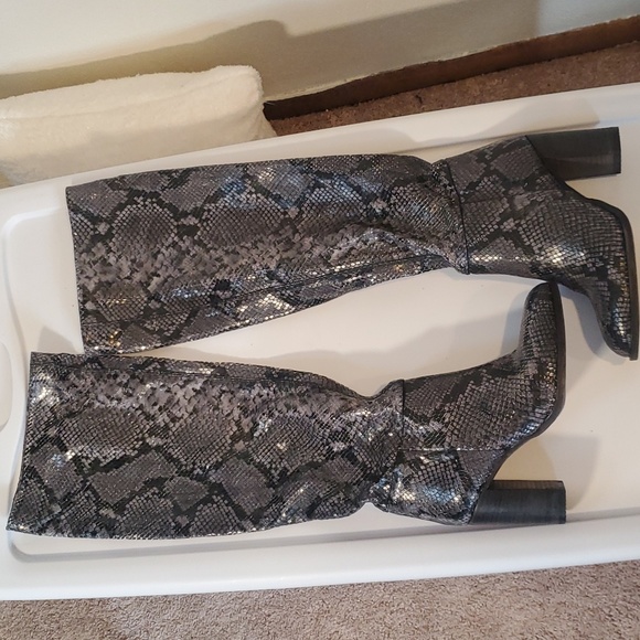 Free People Shoes - Free People Faux Snakeskin Over The Knee Boots